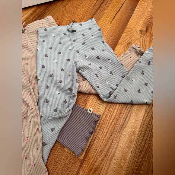 Easy peasy organic girls 5T legging and top Set flowers Print purple blue ivory - Picture 12 of 16